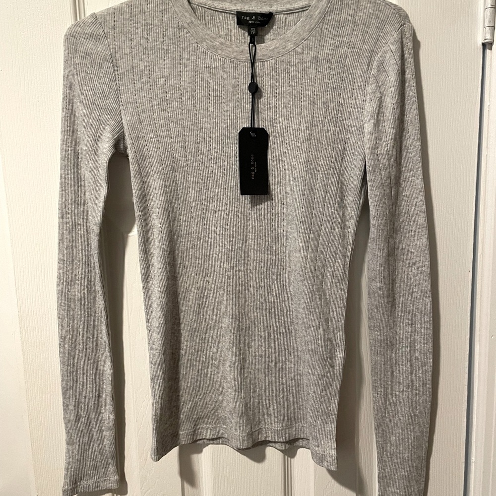 NWT Rag & Bone gray crewneck long sleeve jersey